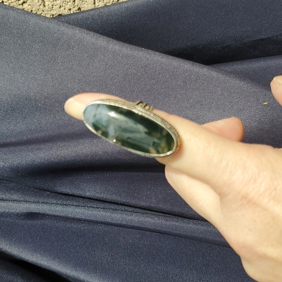 New Huge Moss Agate 925 Silver Statement Ring. - Picture 16 of 16